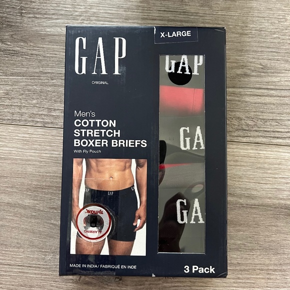 GAP Other - Gap Cotton Stretch Boxer Briefs X-Large Mens 3 Pack XL 38-41 Multicolor NEW